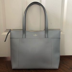 Kate space light blue tote with zipper